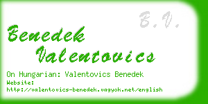 benedek valentovics business card